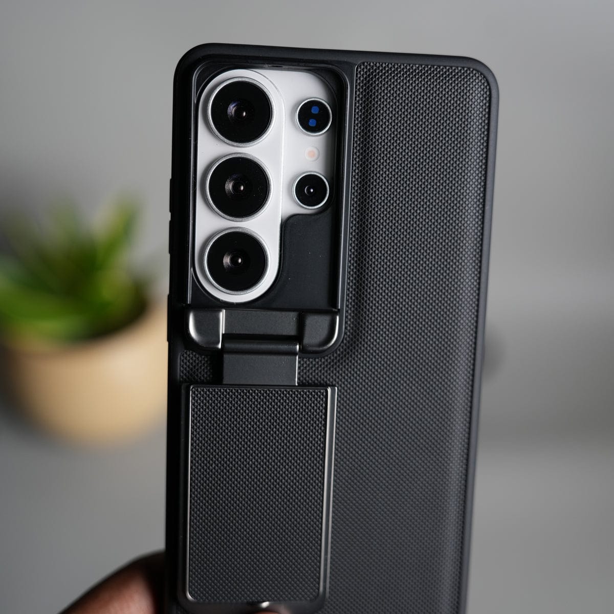 Galaxy S26 Ultra Metal Camera Cap Stand Case Cover