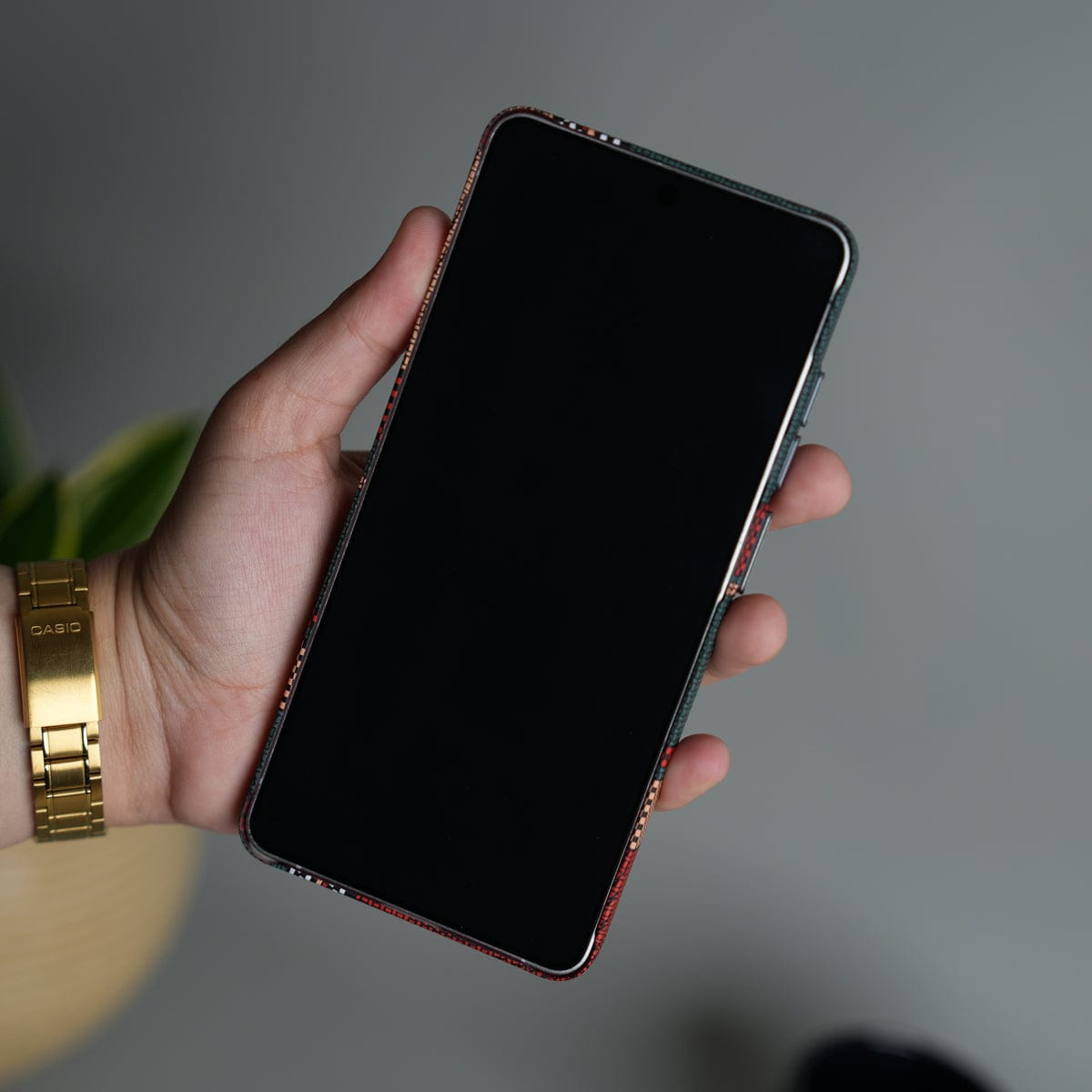 Galaxy S26 Ultra Carbon Fiber Texture Design Hard Pc MagSafe Case Cover GreenRed