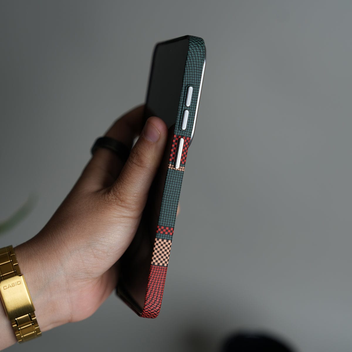 Galaxy S26 Ultra Carbon Fiber Texture Design Hard Pc MagSafe Case Cover GreenRed