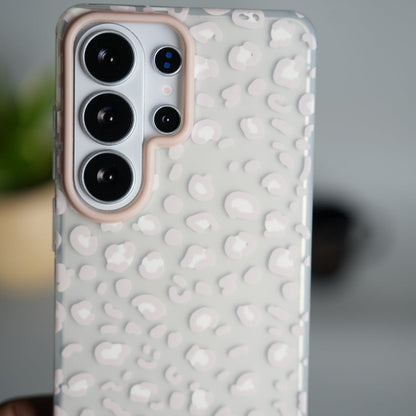 Galaxy S26 Ultra frosted Cream Leopard Spots Case
