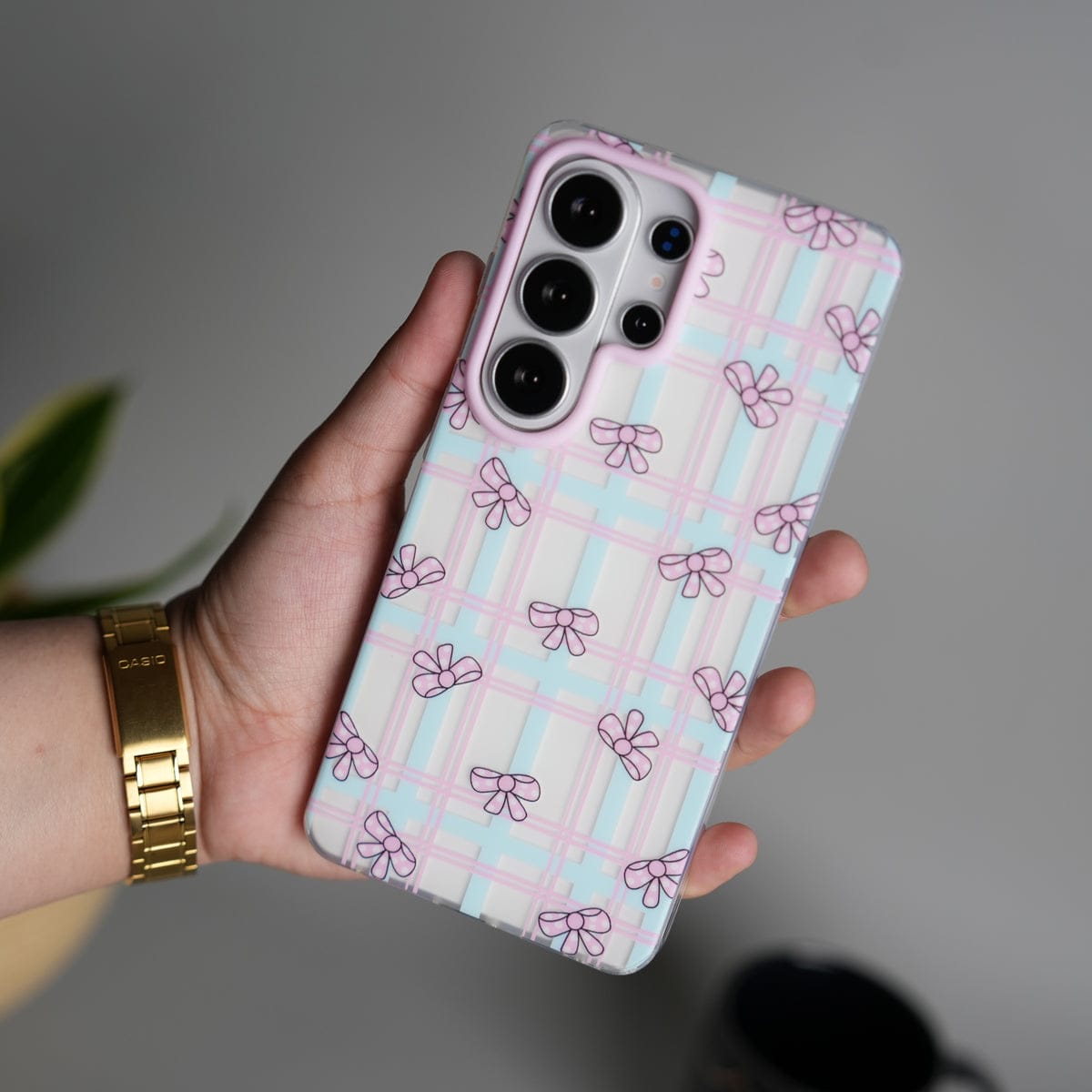 Galaxy S26 Ultra frosted Cream Small Bow Design Case