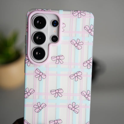 Galaxy S26 Ultra frosted Cream Small Bow Design Case